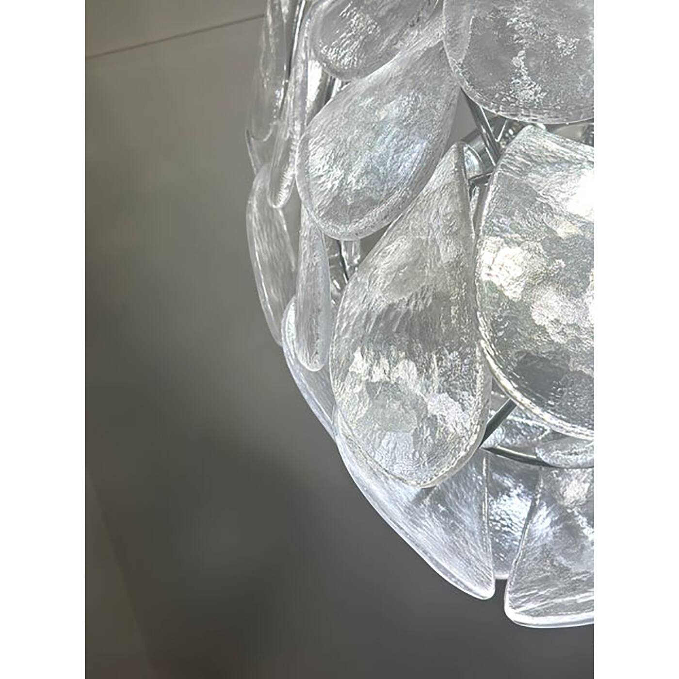Contemporary Modern Clear "Petals" Glass Chandelier