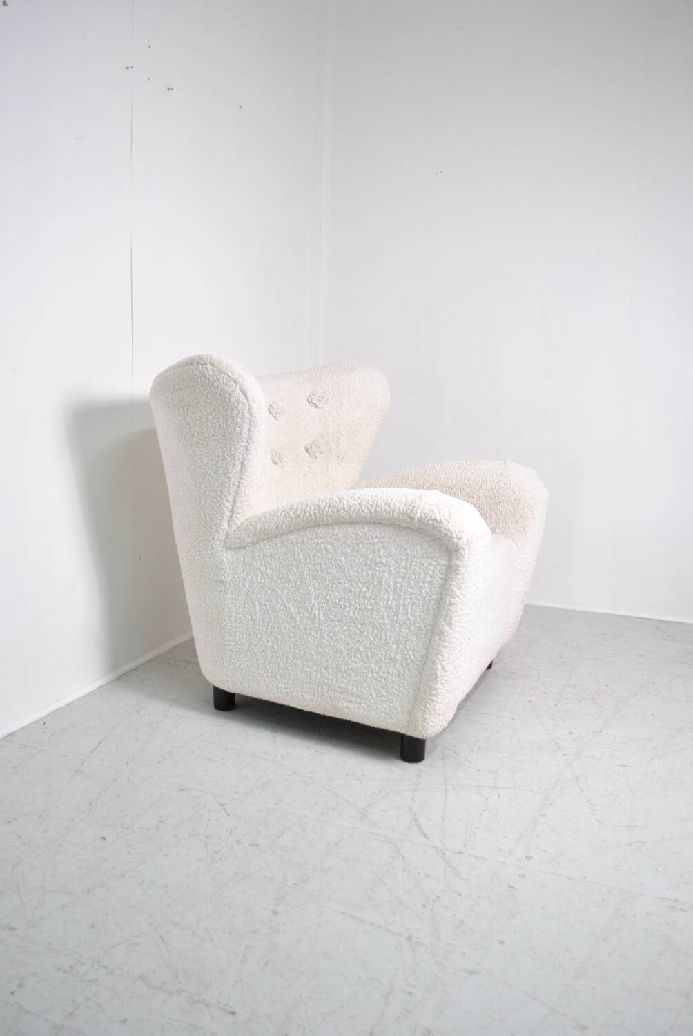 Boucle wing chair