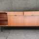 Minimalist mahogany veneer row by Paul Geoffroy 1960s