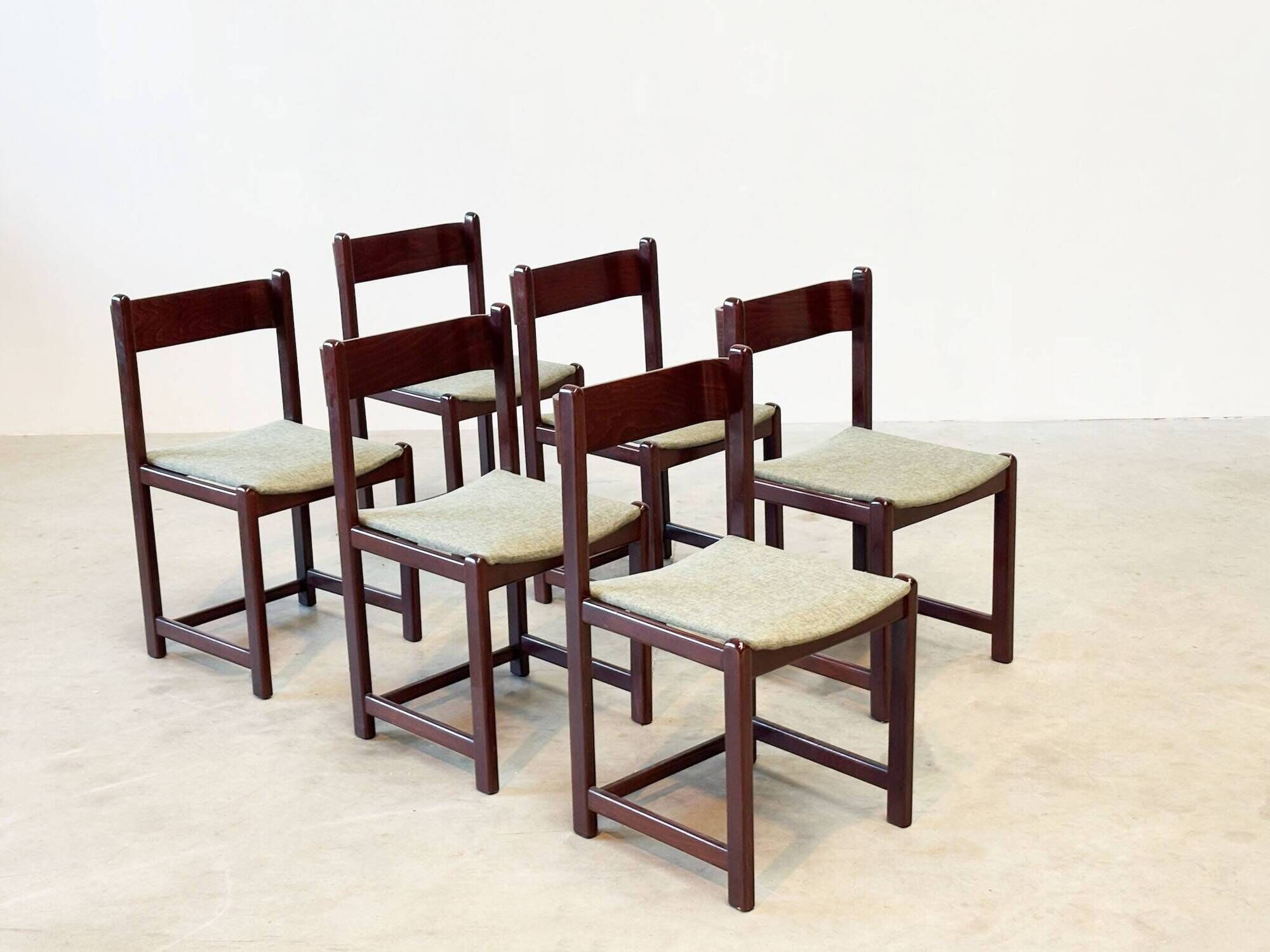 Set of six Italian dining chairs
