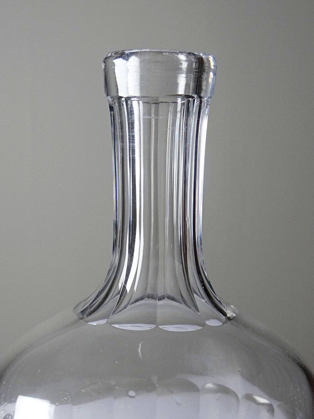 Antique wine decanter, faceted cut crystal