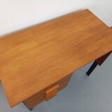 Vintage oak and black wood desk from the 60s