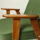 Fauteuil vintage en velours d'herbe verte chaise en bois salon