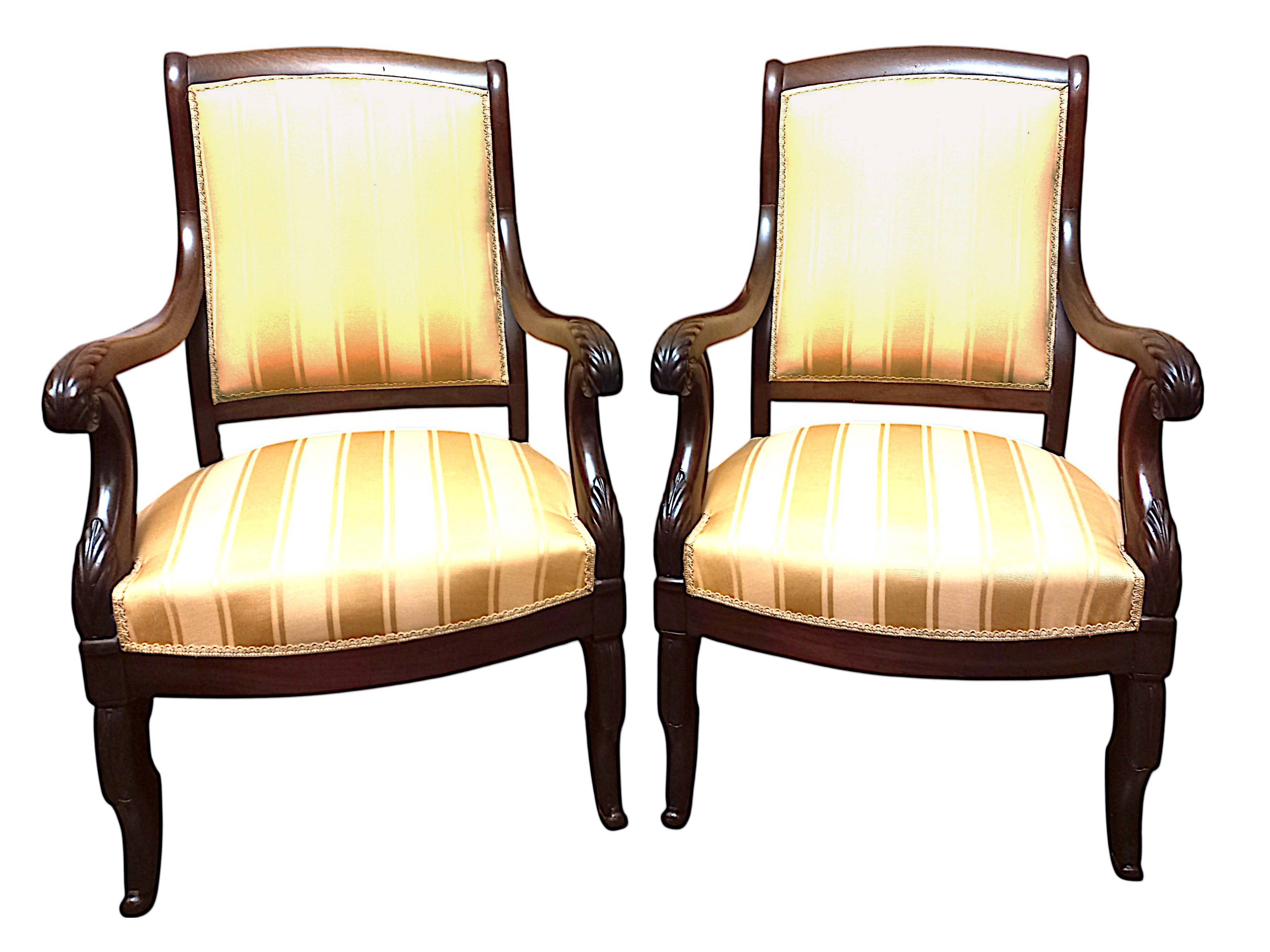 Pair of early 19th century mahogany armchairs