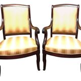 Pair of early 19th century mahogany armchairs