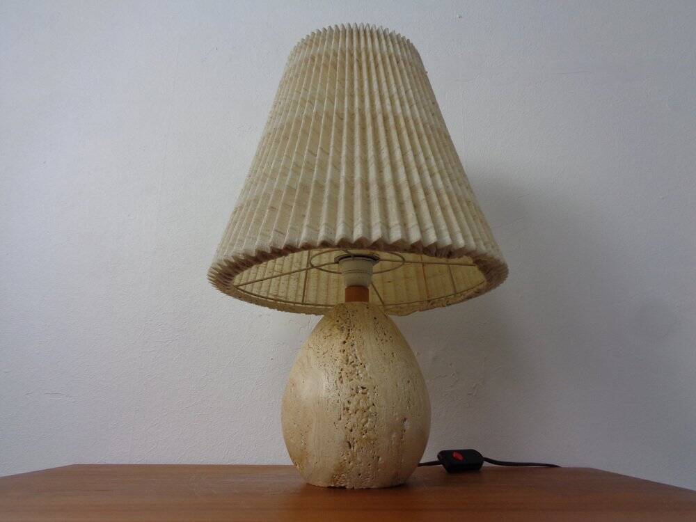 Italian Travertine Table Lamp, 1970s