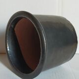 Vintage black glazed earthenware pot