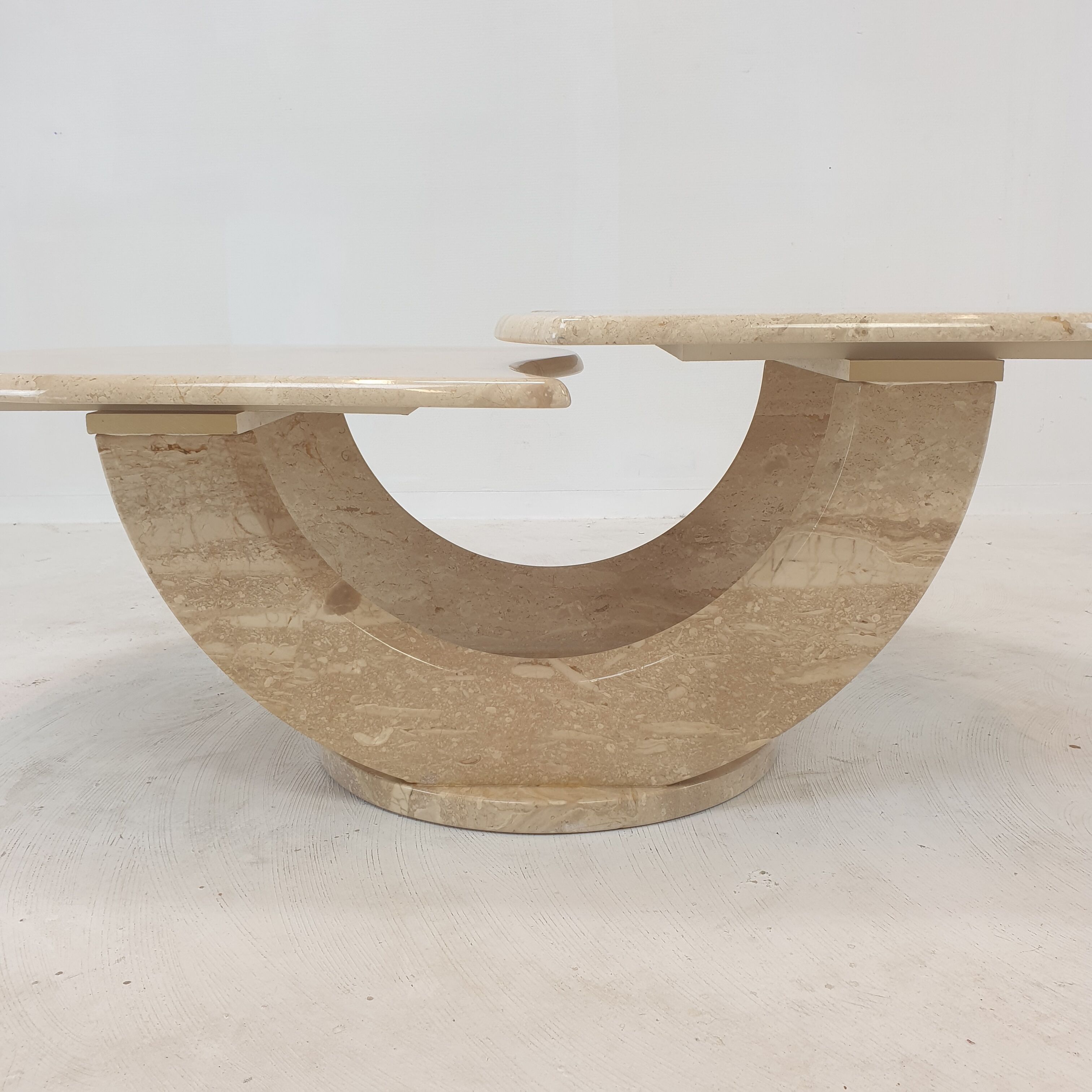 Italian travertine coffee table, 1980s