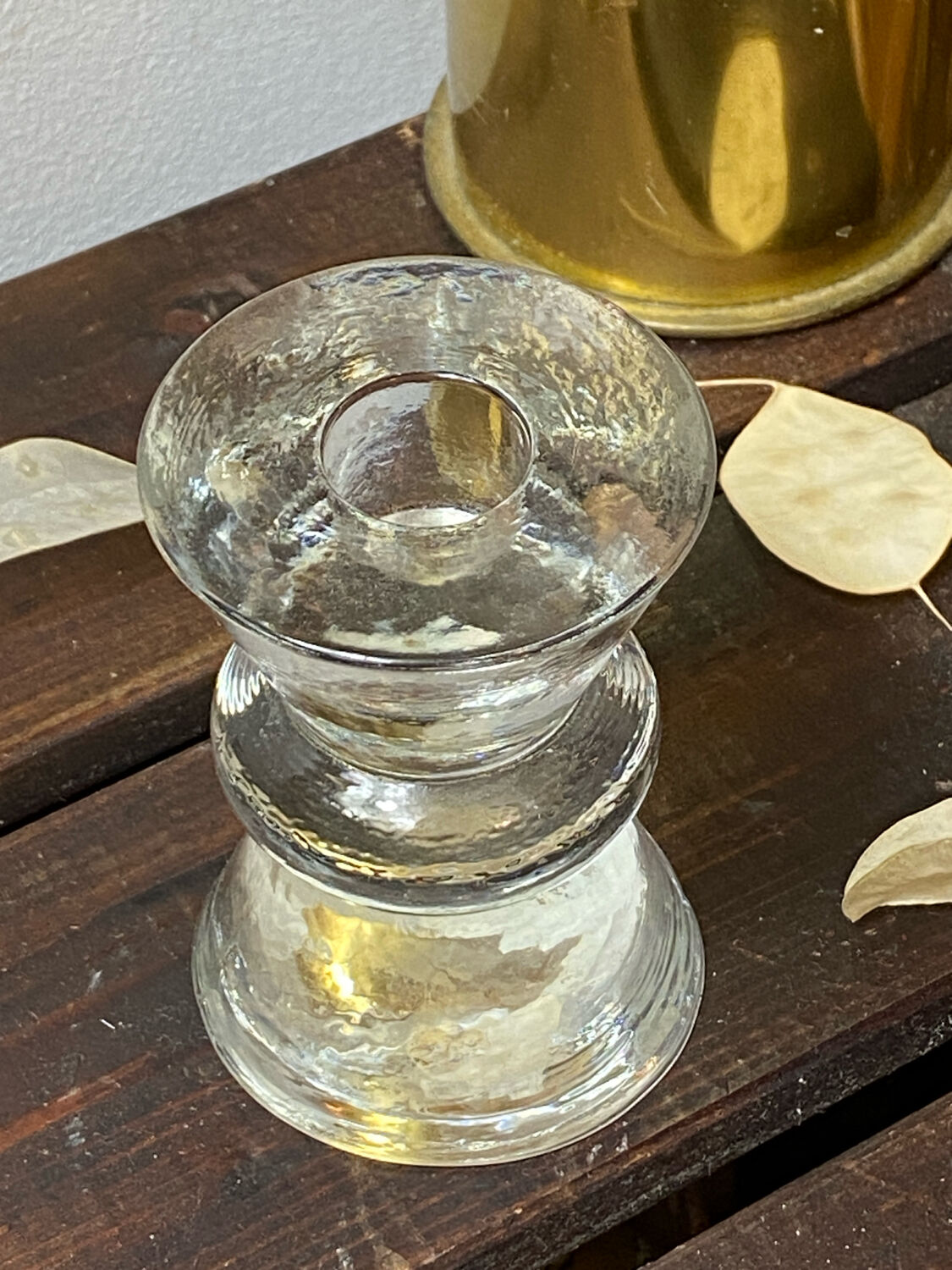 Molded glass candle holder