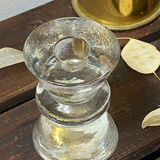 Molded glass candle holder
