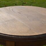 old small round oak table with can legs