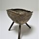 Brutalist ashtray sculptural tripod brass design 60s