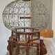 Vintage wooden and metal birdcage (1930s)