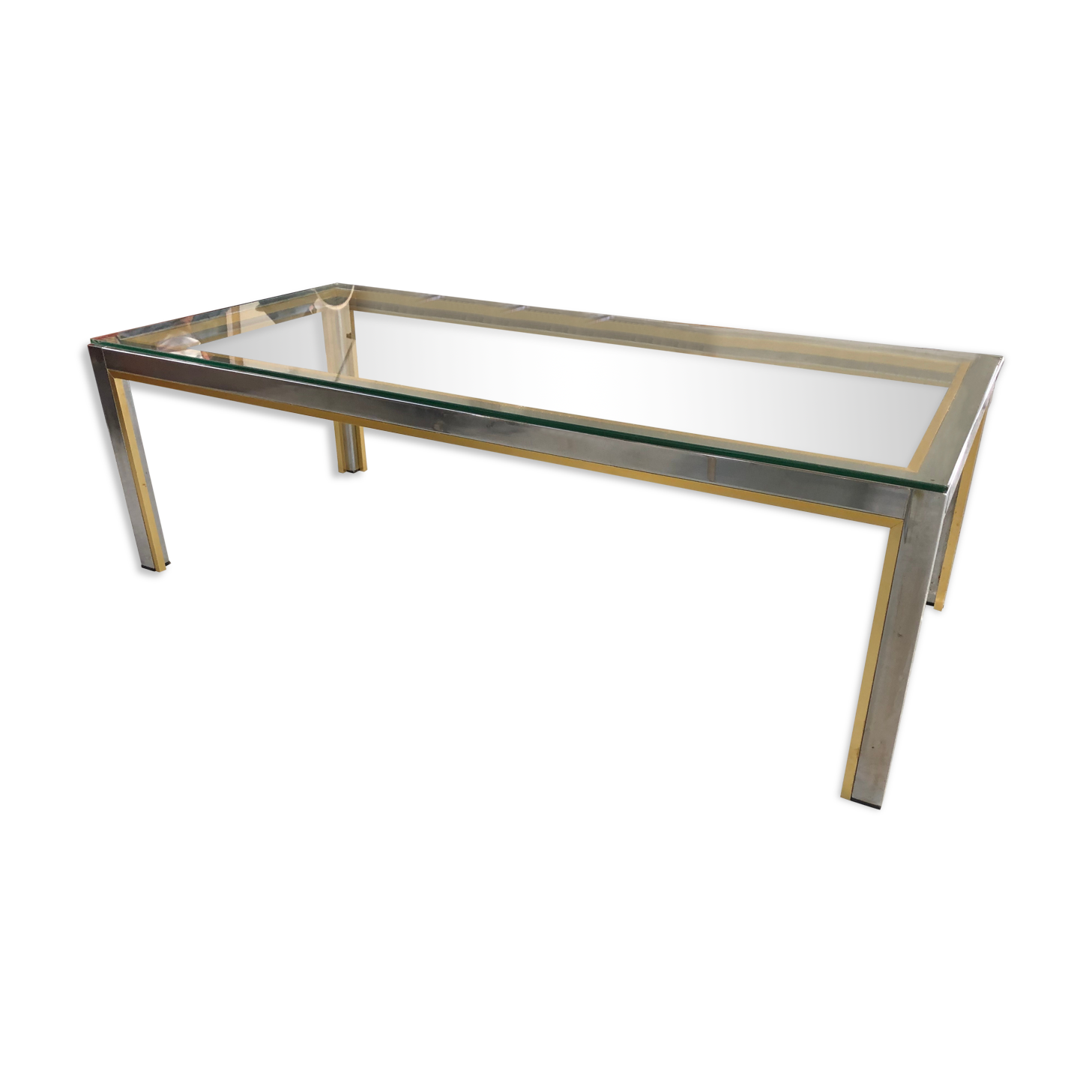 Coffee table chrome brass