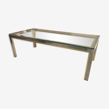 Coffee table chrome brass