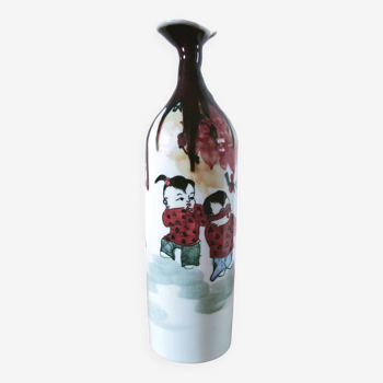 Vase porcelaine de Chine design années 60