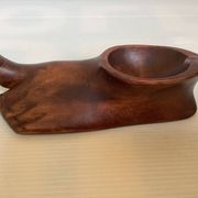 Baguier vide poche cendrier pied en bois