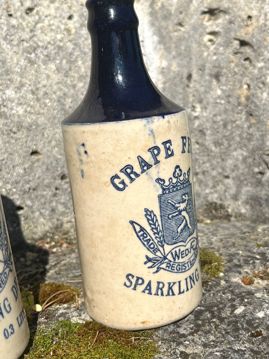 French stoneware grapefruit sparkling drink bottles