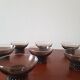 Set of 7 black vintage glasses