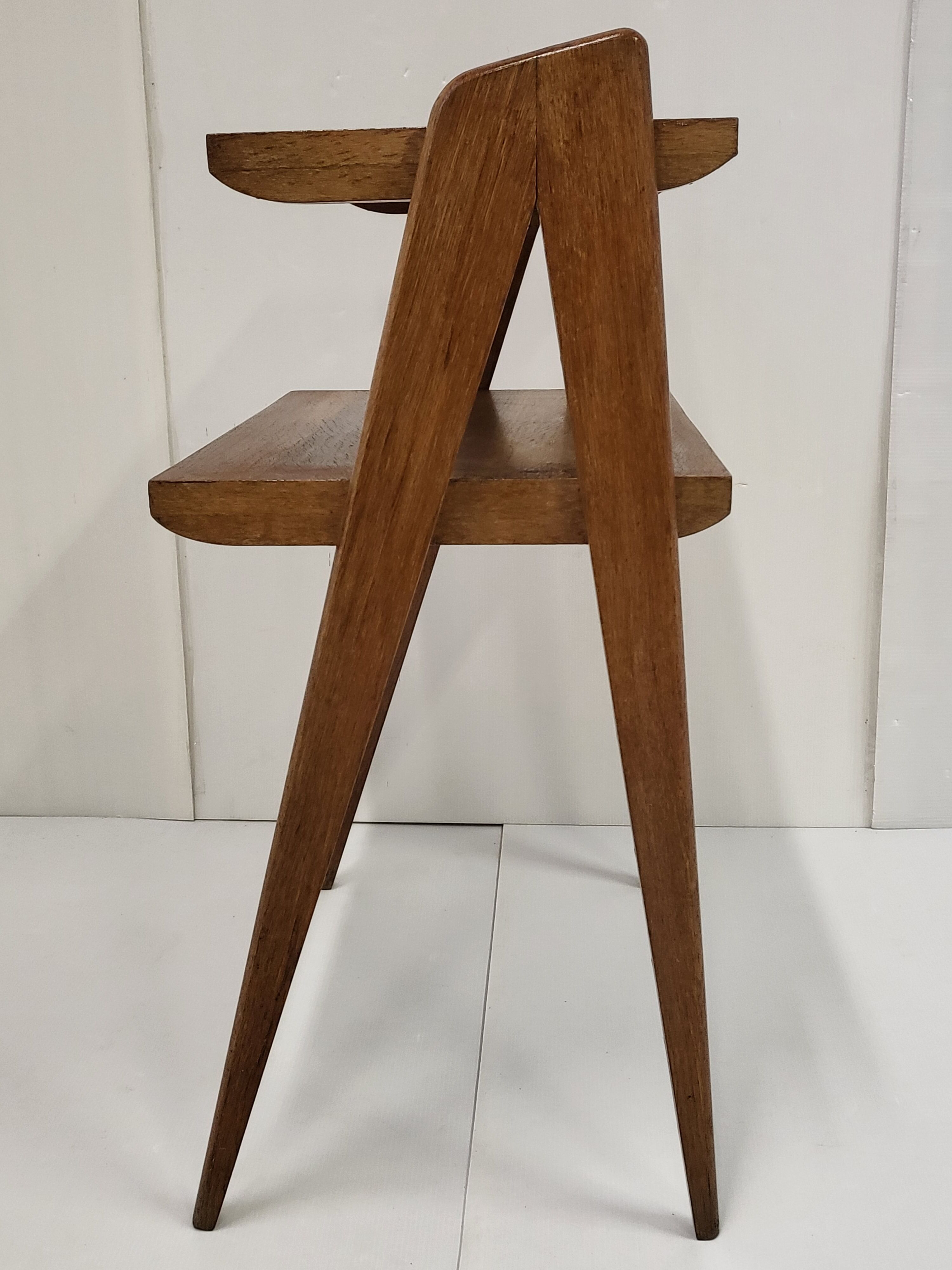 Vintage side table 1950 compass feet