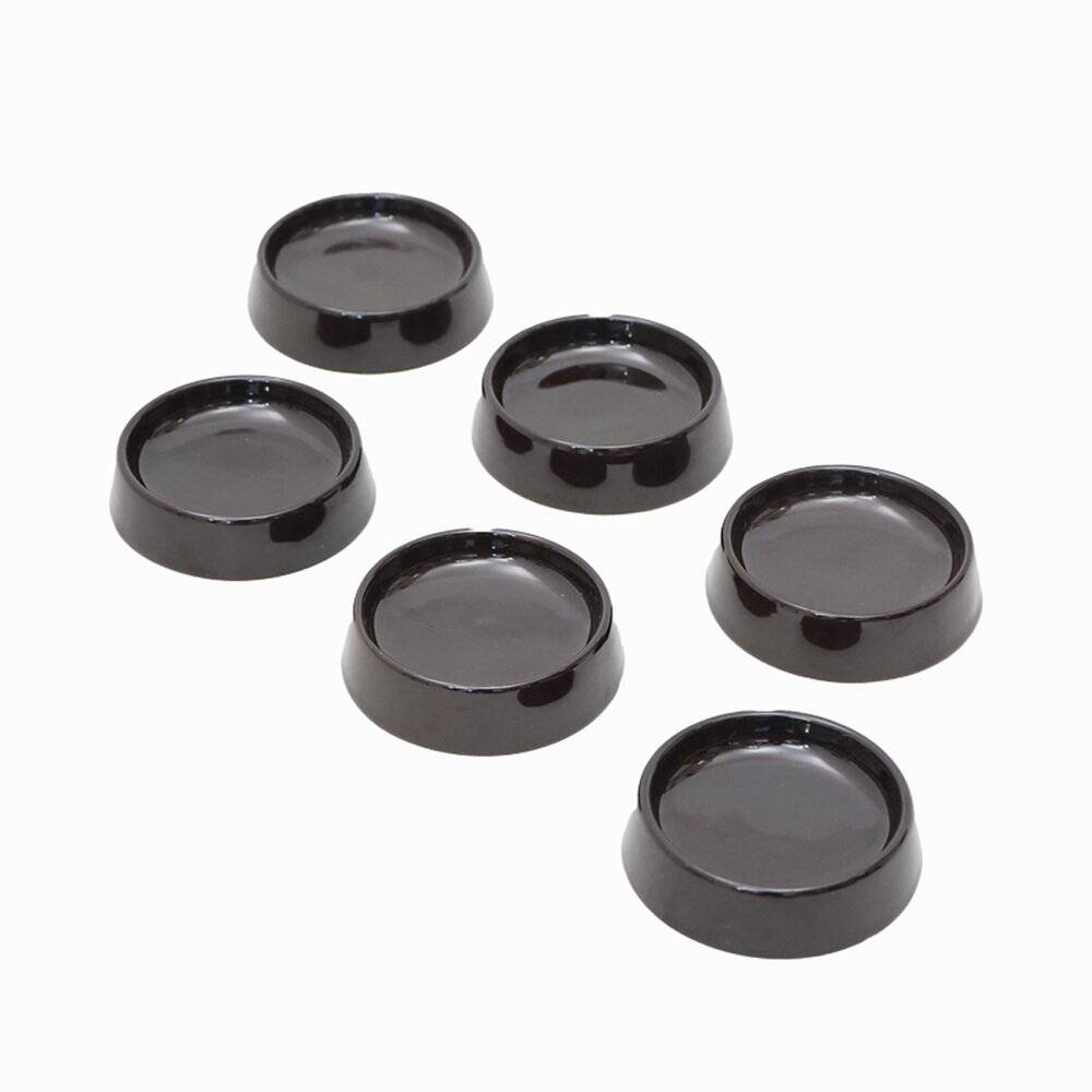 Gabbianelli black glazed ceramic bowls, 1970s, set of 6.