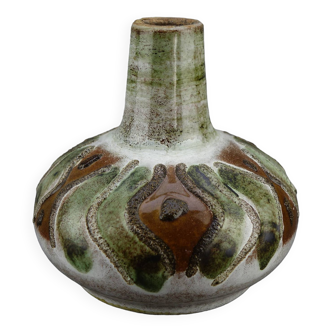 Old vintage soliflore vase in enamelled terracotta design 50-60