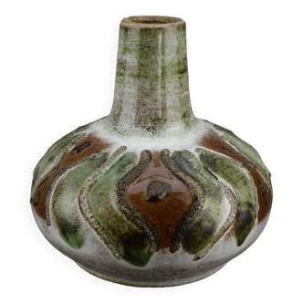 Ancien vase soliflore vintage en terre cuite émaillé désign 50-60