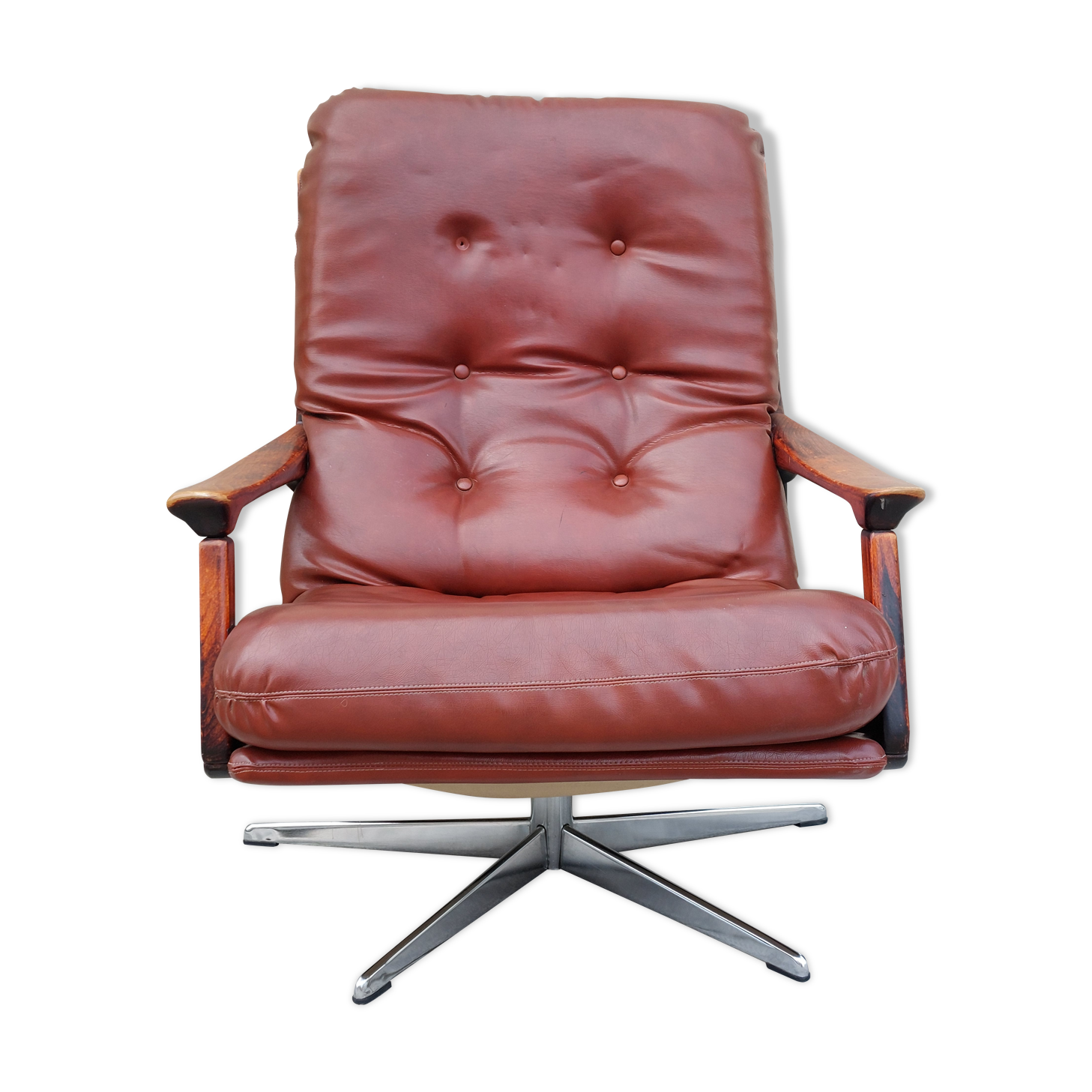 Rotating armchair in vintage skaî 1970