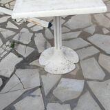 Garden or bistro table with steel and fiberglass base and top, circa 1970