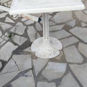 Garden or bistro table with steel and fiberglass base and top, circa 1970