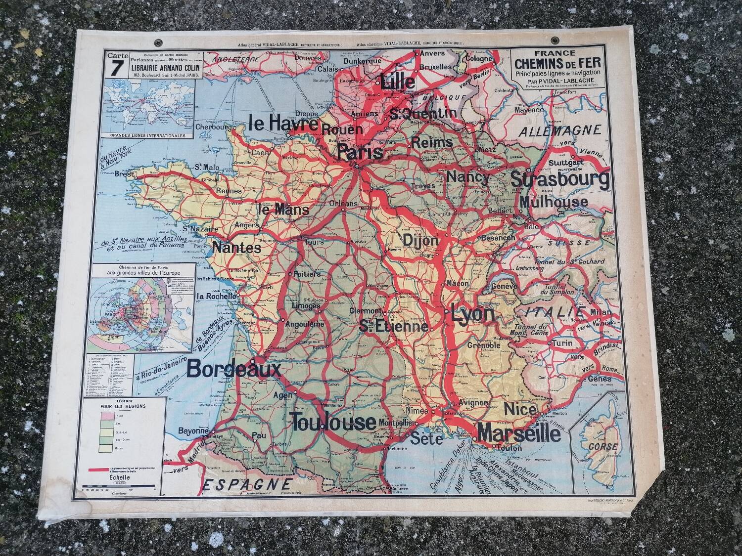 Old map France Chemins de fer Lablache.