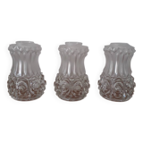 Set of 3 glass globes, tulips