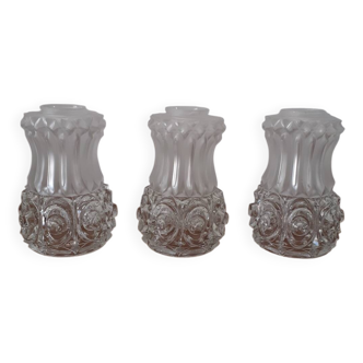 Set of 3 glass globes, tulips