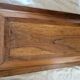 Nineteenth-century walnut work table with flaps, large storage + secret drawer.