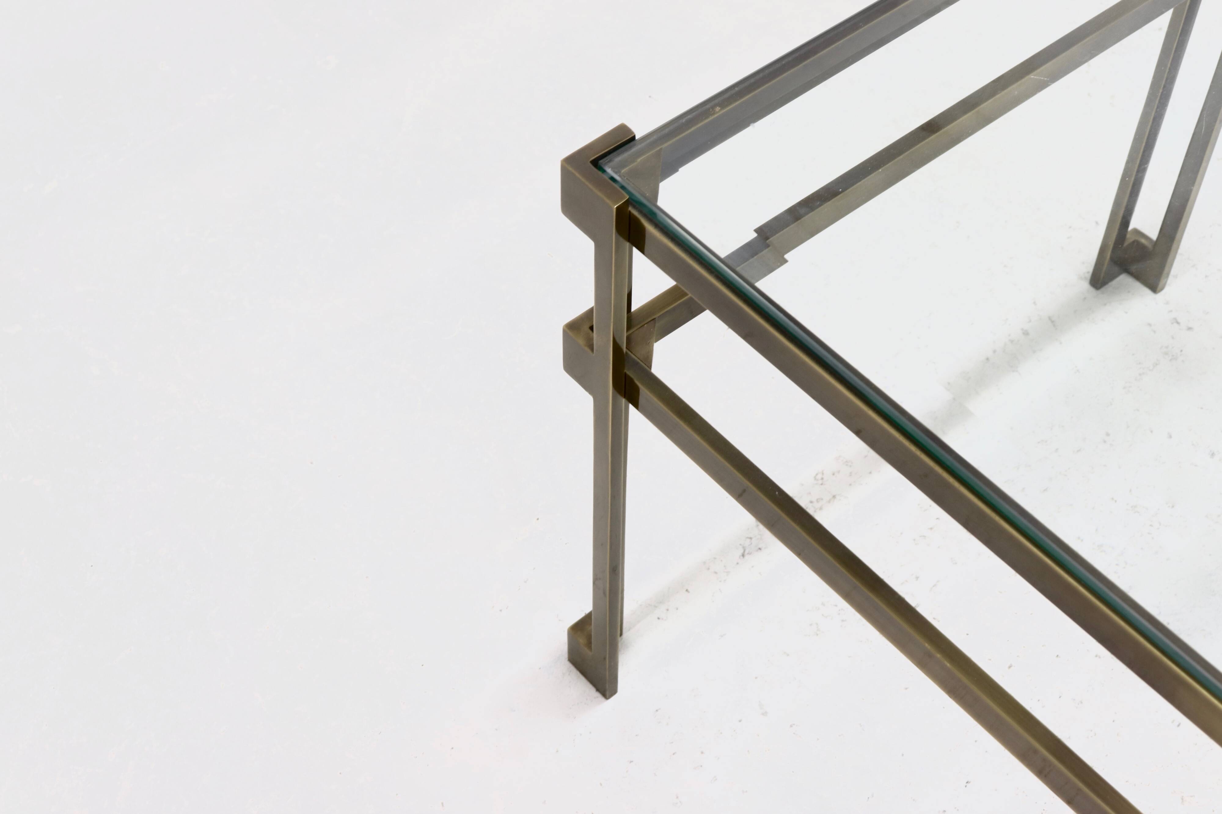 Solid Cast Bronze Side Table 1970s