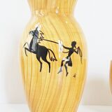 Service a orangeade grandjean jourdan vallauris ceramic faux-wood 1950 vi