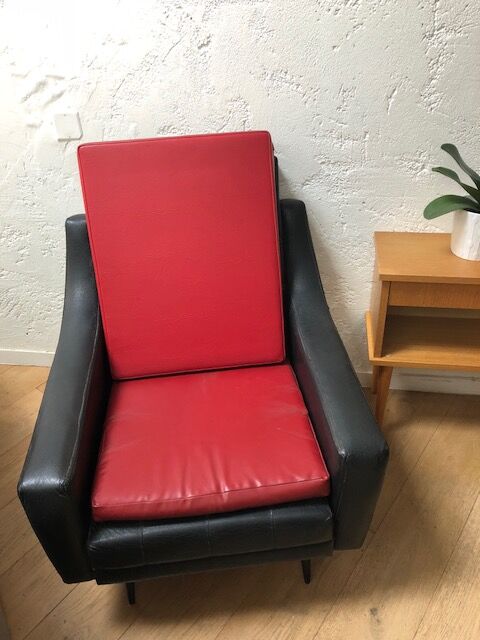 Armchair in leatherette 50s 60s