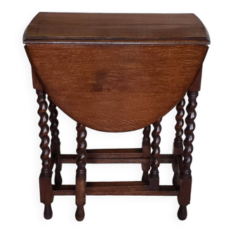 Gateleg oak table in Louis XIII style - Late 19th century