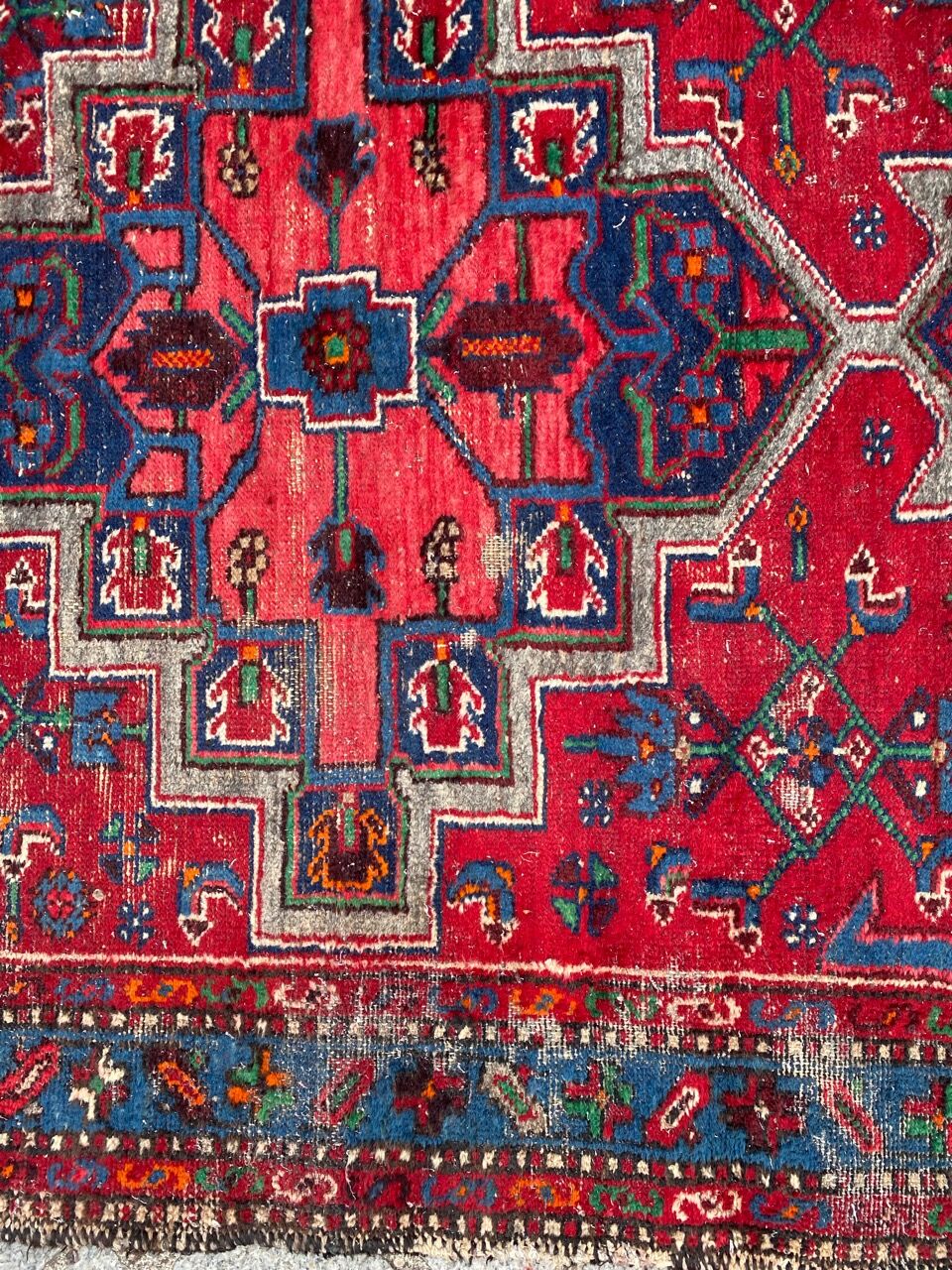 Ancient Persian carpet Hamadan handmade 108x192 cm