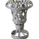 Cache Pot Flower Vase Old Metal White Garden Decoration India 28x38cm 4.6kg