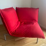 Red Câlin corner armchair by Pascal Mourgue