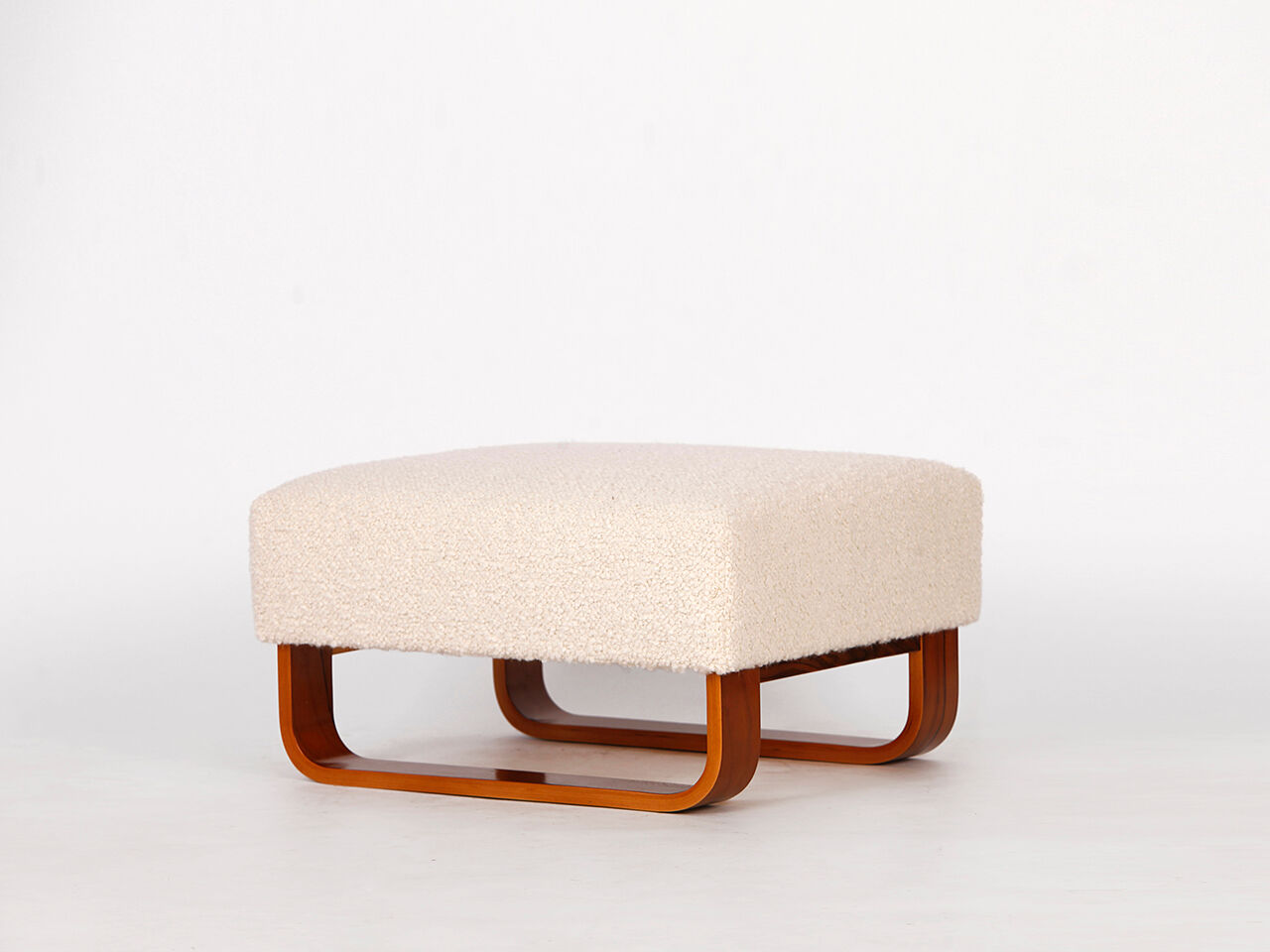 Boucle Bench Stool Footstool, 1960s