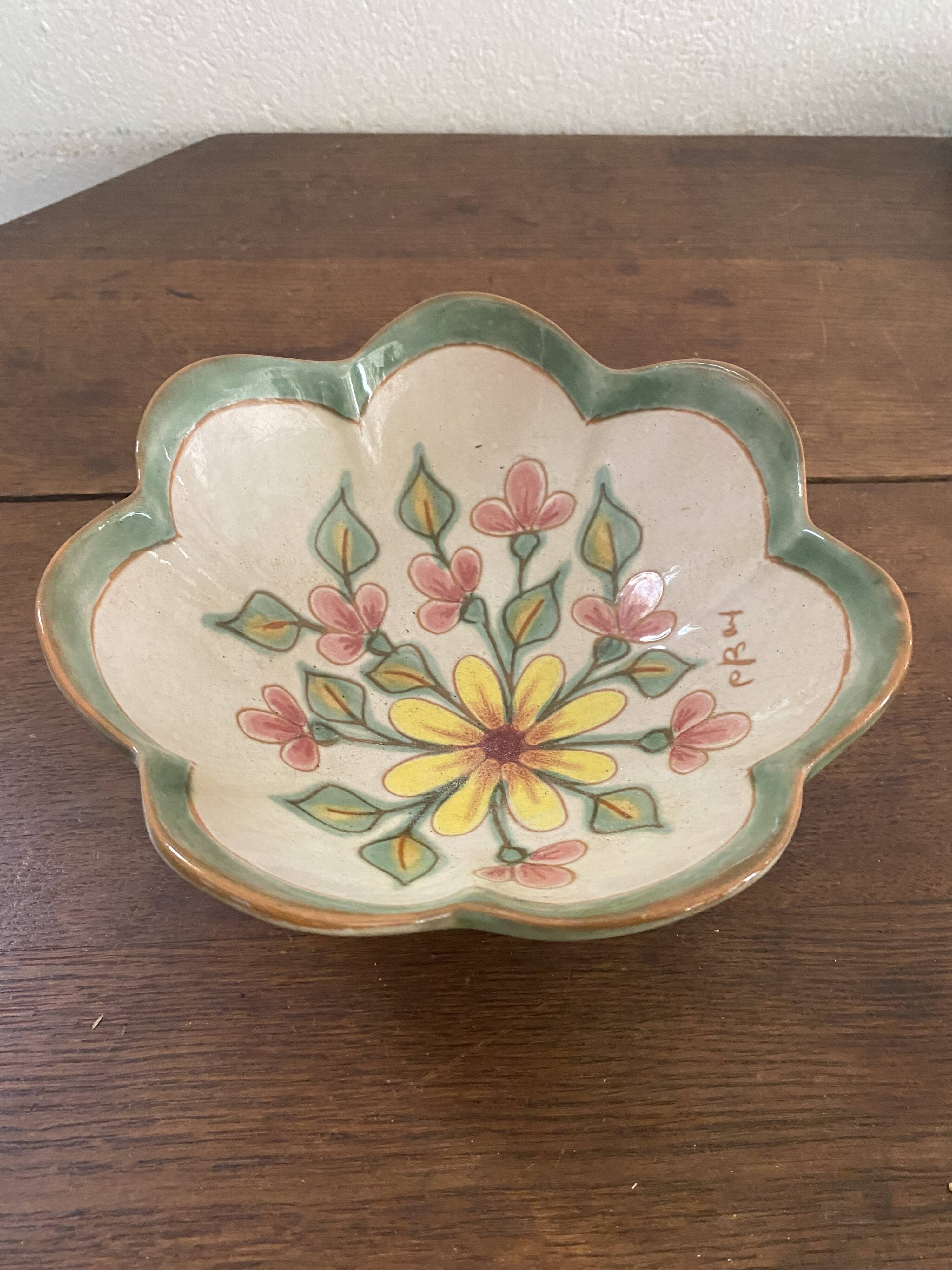 Enamelled dish signed Paul Bay.