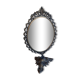 Miroir sur pied pivotant laiton milieu-fin XIXème de style rocaille.
