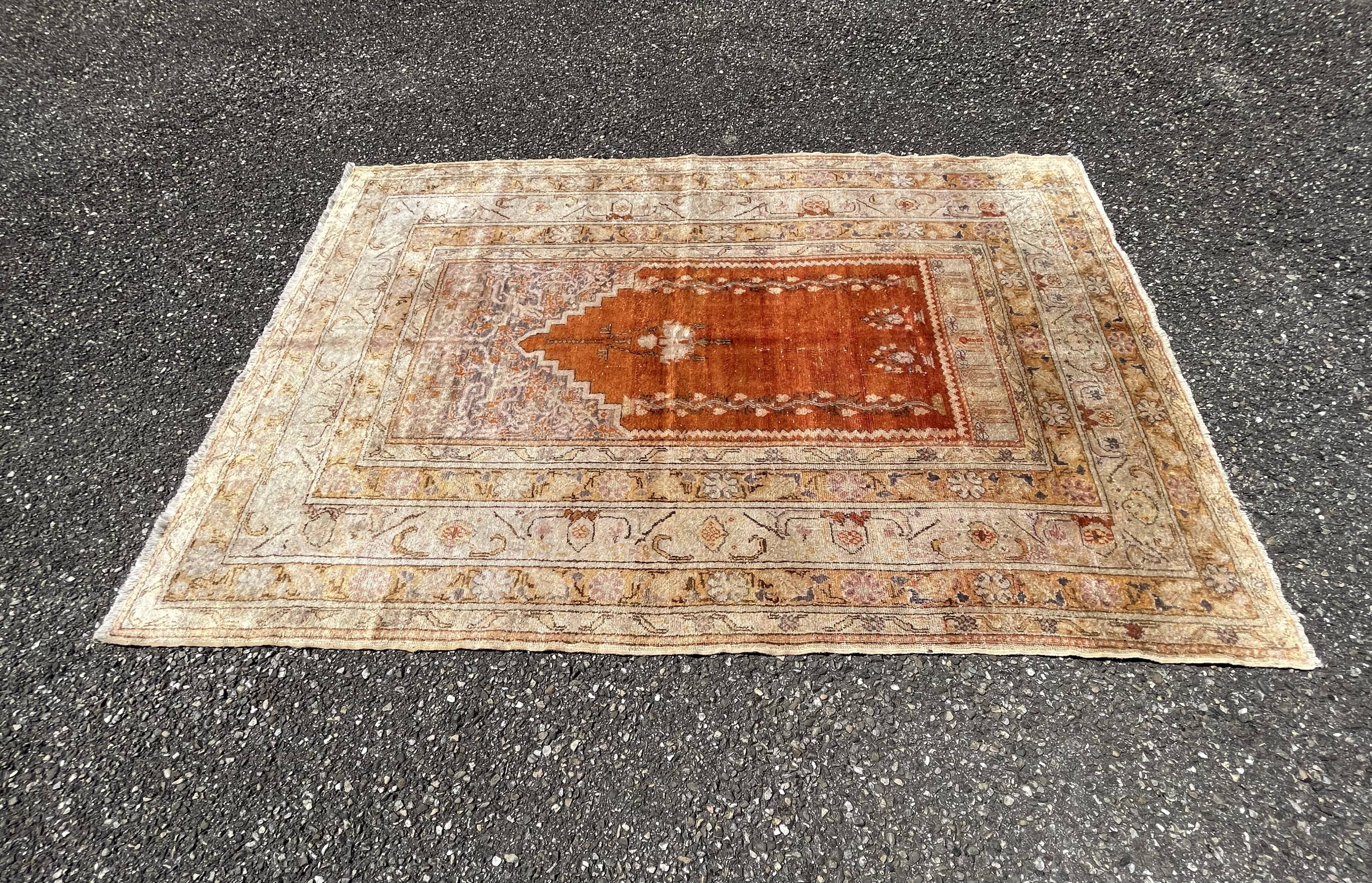 Turkish Kayseri Orange Rug