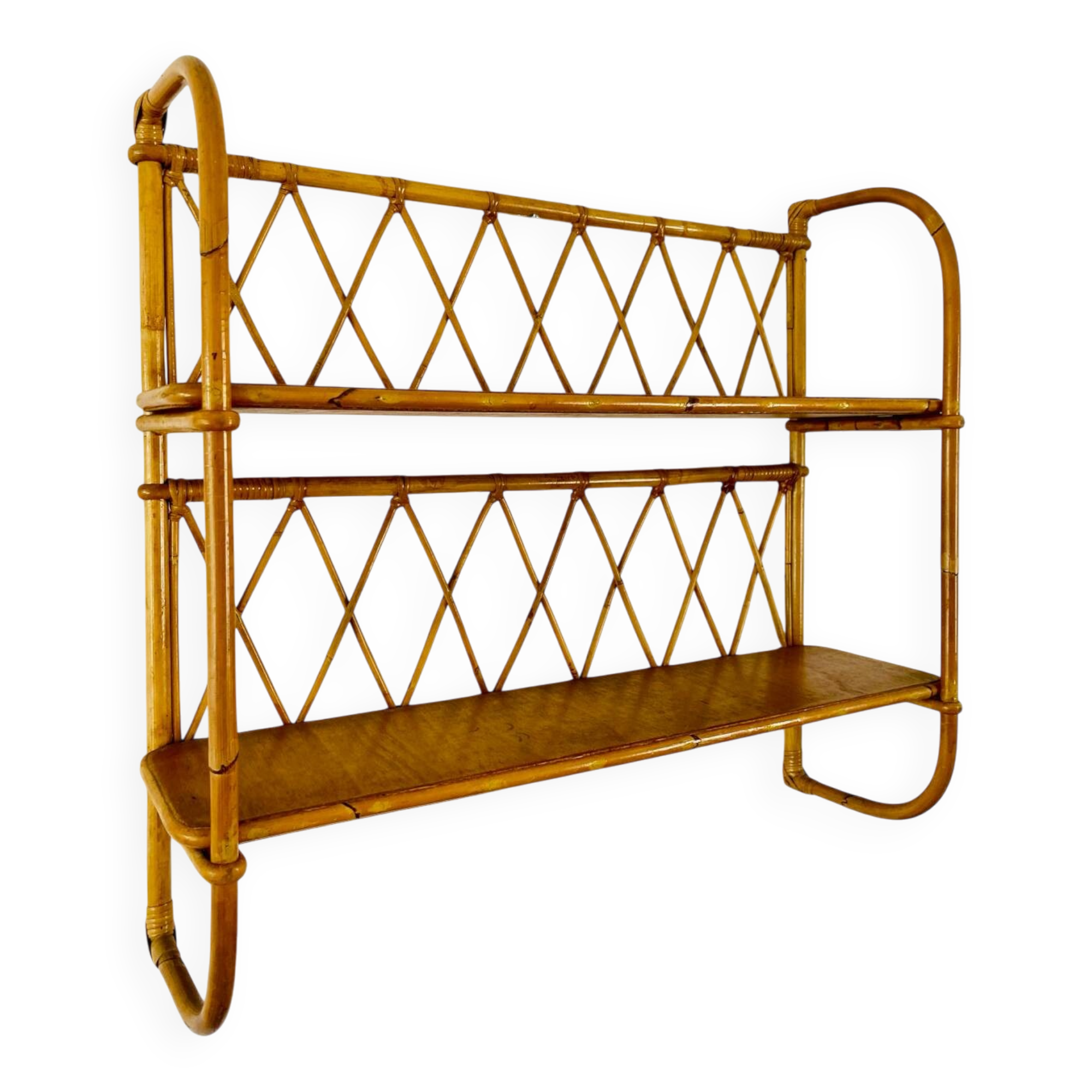 Vintage rattan shelf