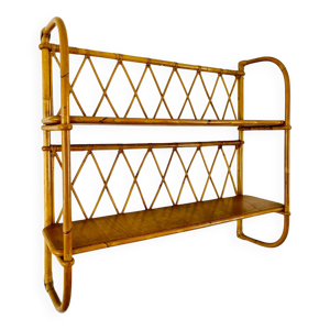 Étagère en rotin vintage