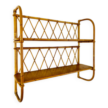 Étagère en rotin vintage