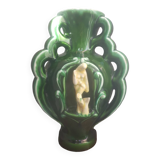 Earthenware vase with 3 caryatids