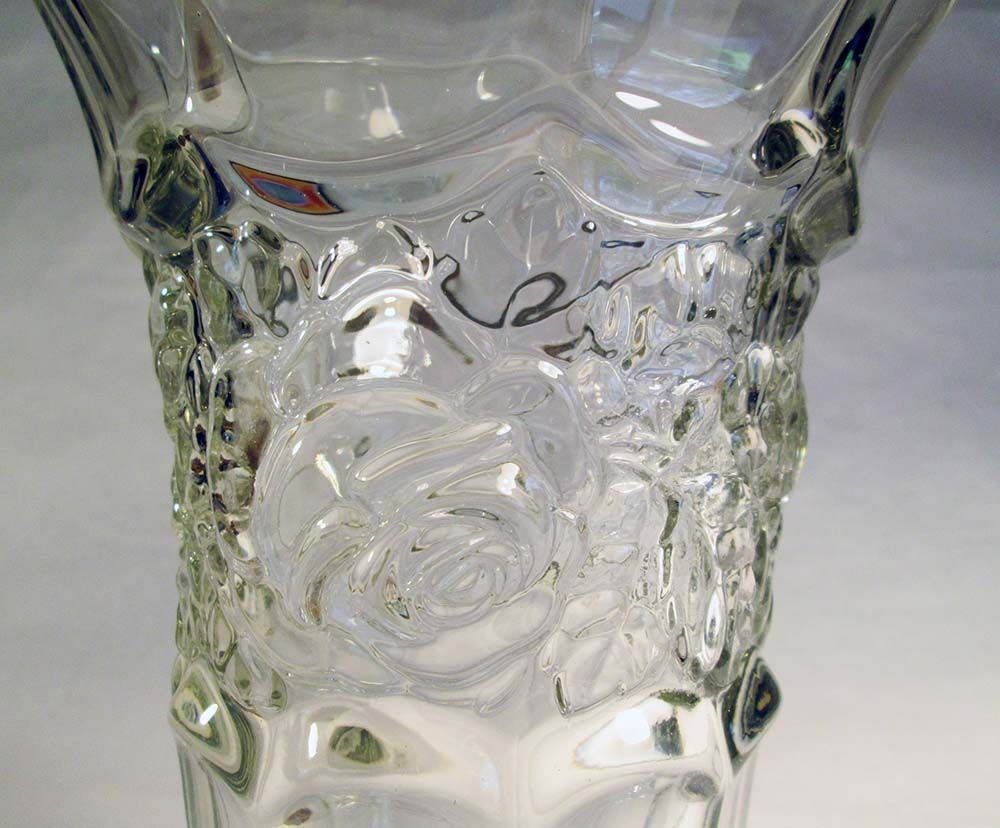 Thick glass standing vase